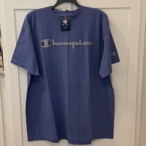 Champion Classic Blue Tee with Logo